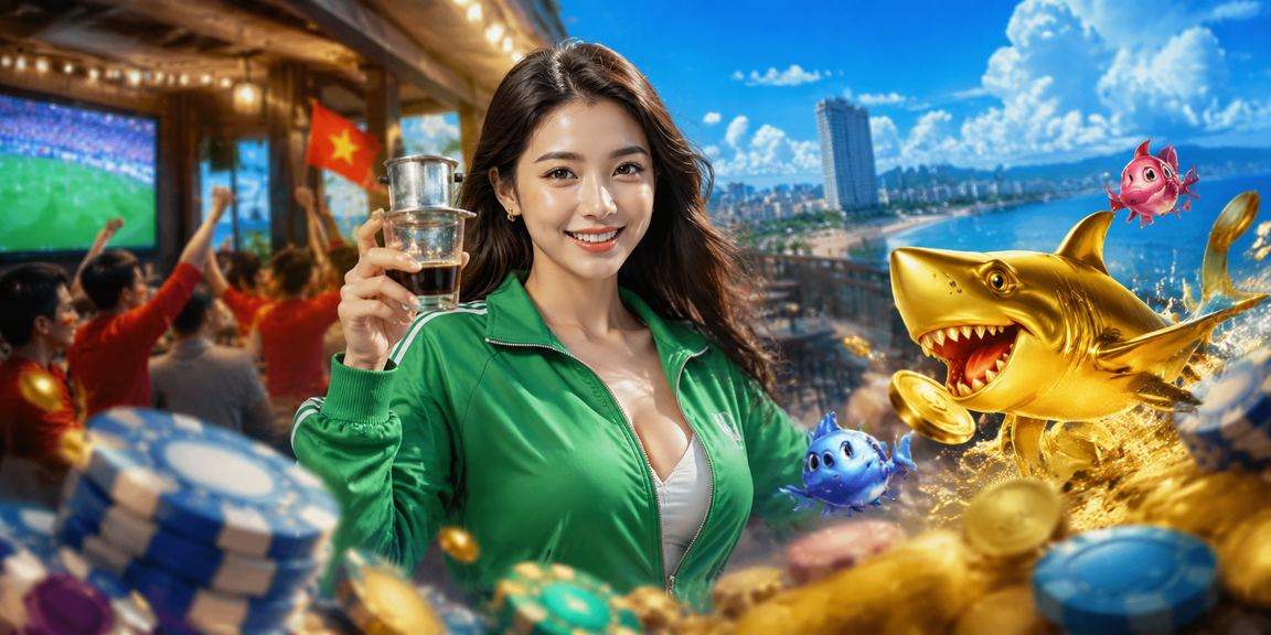 Người dùng thư giãn tại Vũng Tàu chơi game bắn cá bên tách cà phê